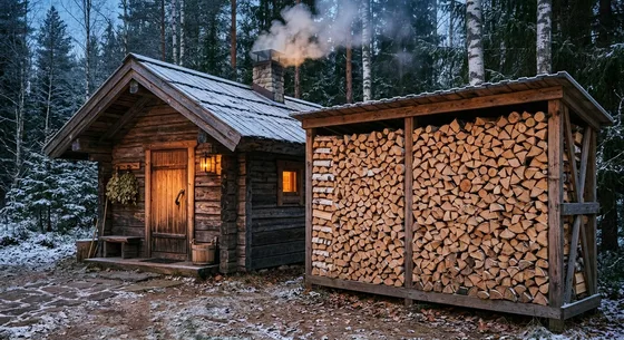 Укладка дров в Воронове, улица Дубовая, 19